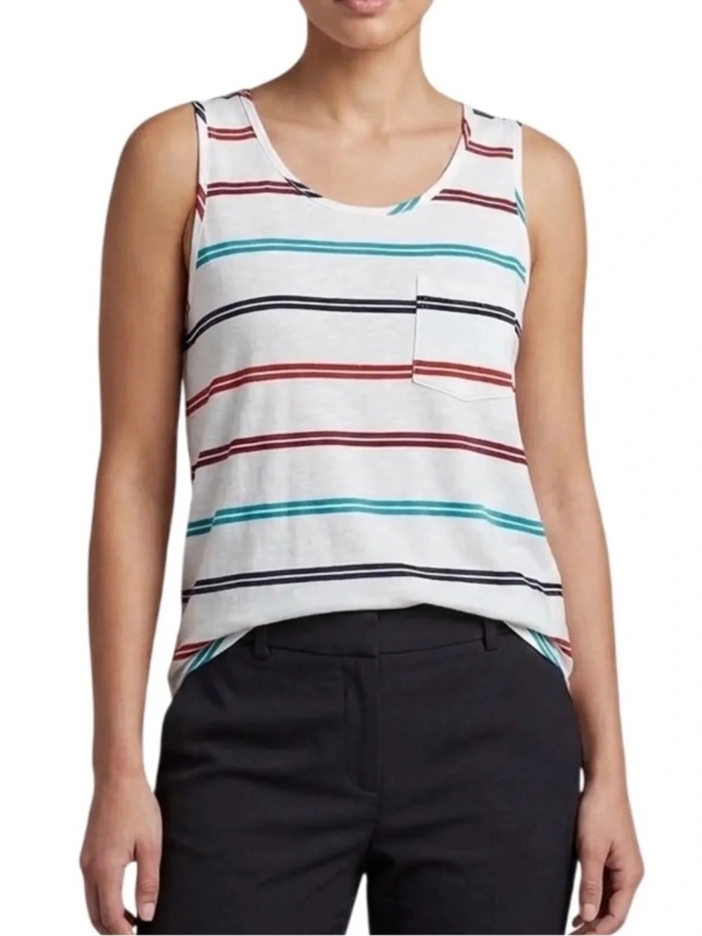 Market & Spruce Market & Spruce Striped Sleeveless Tank Top, size Large